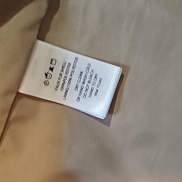 STUNNING TAN RACHEL ZOE RIBBED FAKE FUR HOODED COAT - Picture 8 of 14